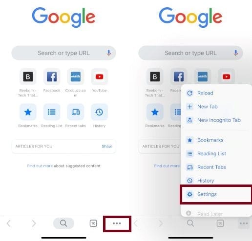 Cách ẩn bài báo đề xuất trên Google Chrome với các thiết bị Android, iOS