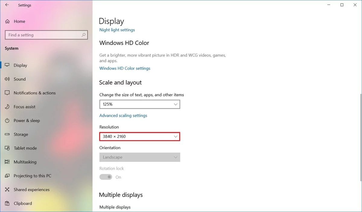 Display Windows 10