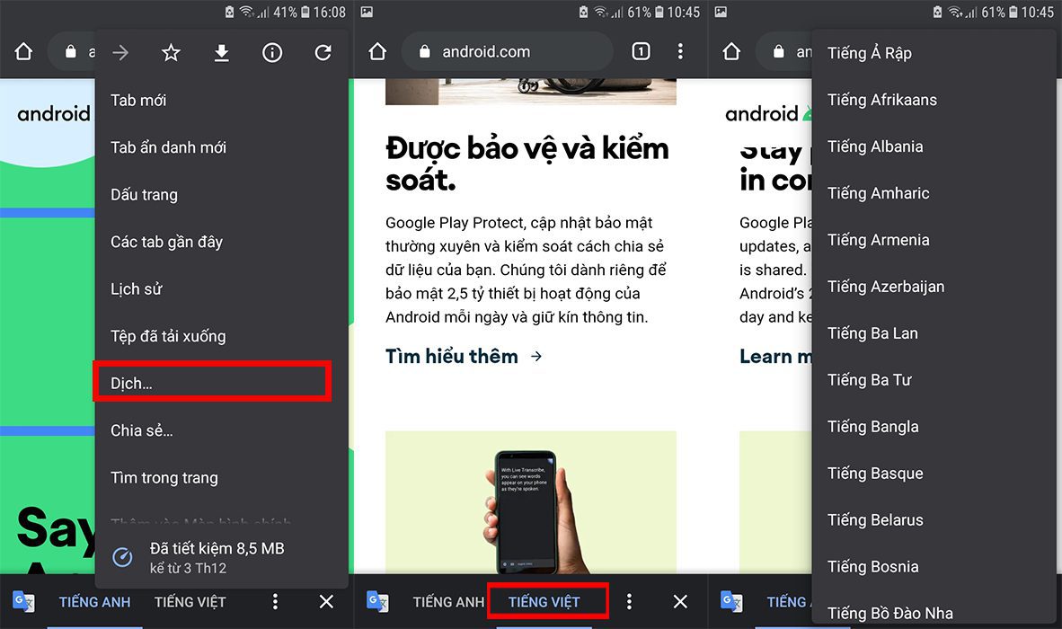 Dịch bất kì trang web nào trên Chrome