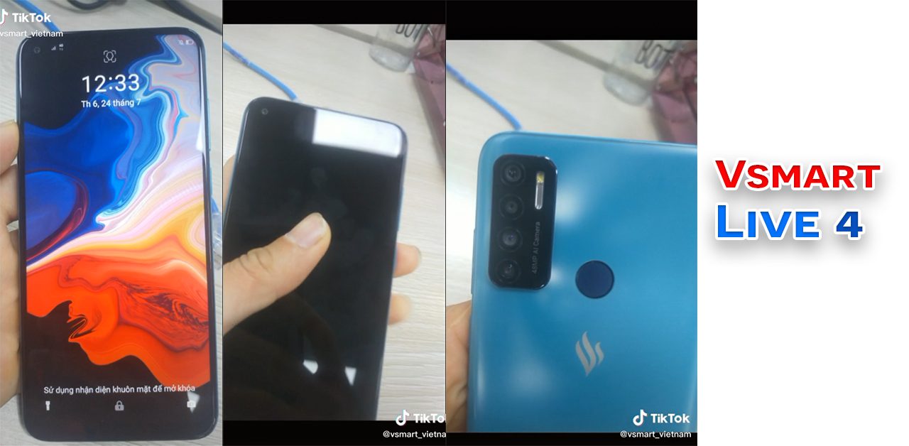 Vsmart Live 4 bị rỏ rỉ với màn hình đục lỗ, 4 camera trên TikTok