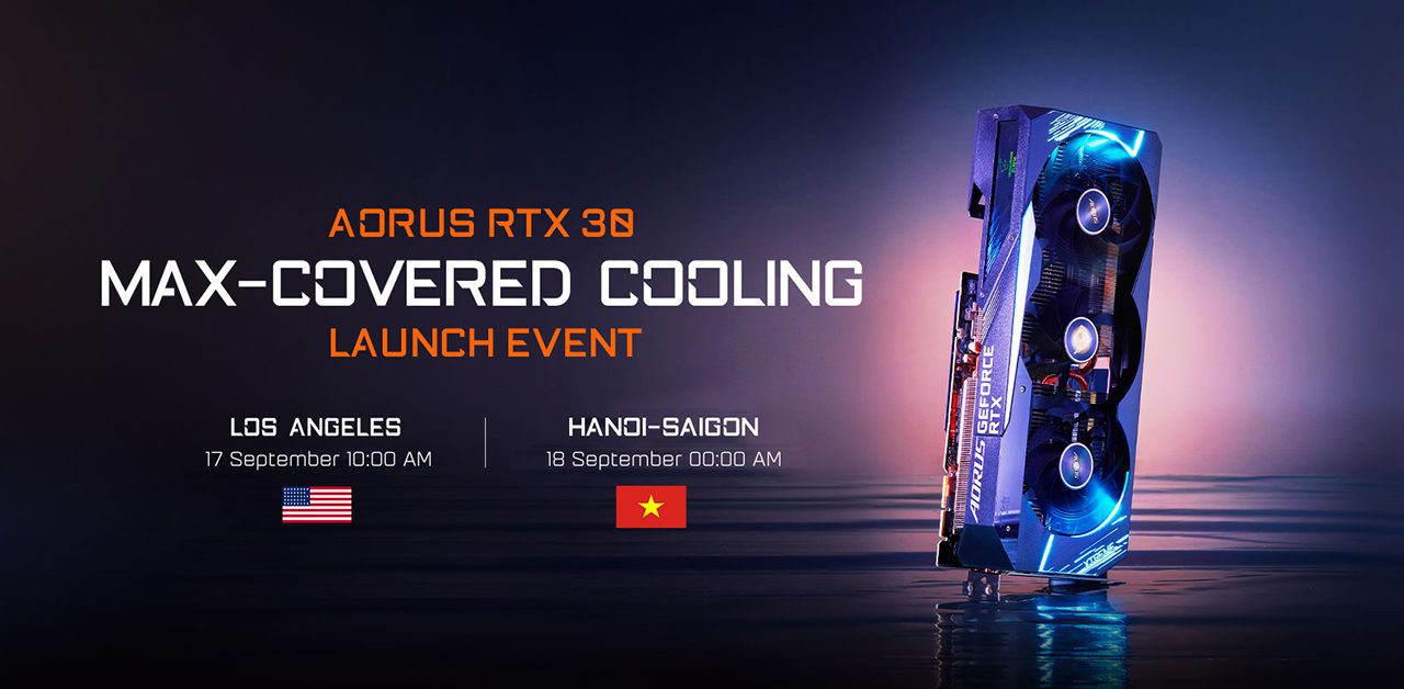 GIGABYTE chuẩn bị tổ chức sự kiện ra mắt trực tuyến tập trung vào công nghệ làm mát mới cho dòng AORUS RTX 30 mới nhất