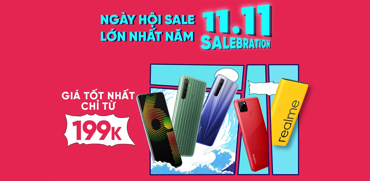 Mua sắm với deal sốc của Realme tại Lazada, Tiki, Shopee ngày 11.11