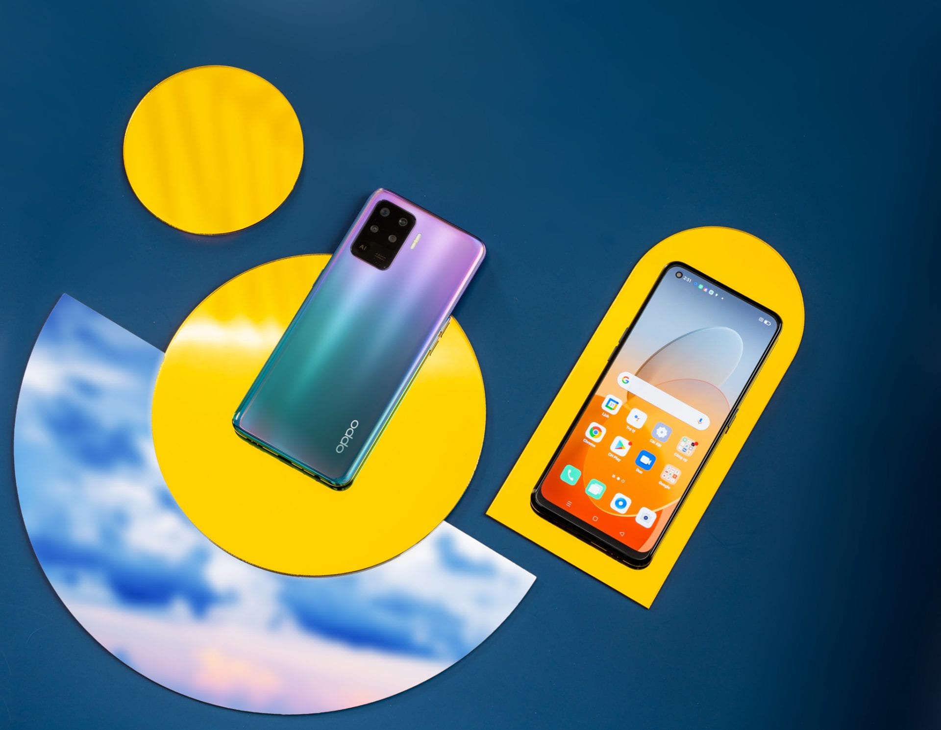 Mặt trước và sau của Oppo A94 