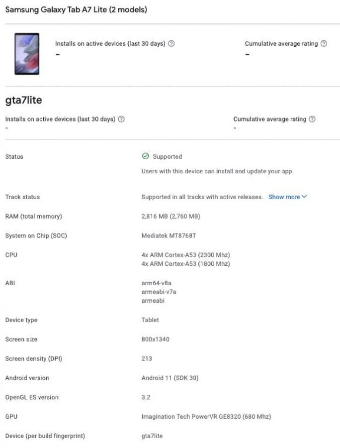 Samsung Galaxy Tab A7 Lite