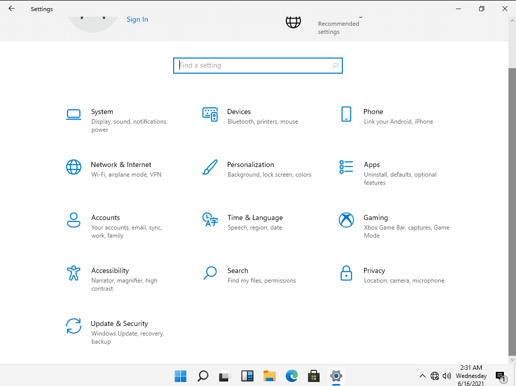 Giao diện WIndows 11 