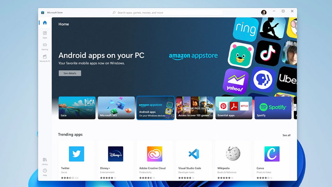 Windows 11 sẽ có thể chạy ứng dụng Android nhưng không hỗ trợ Google Play Services