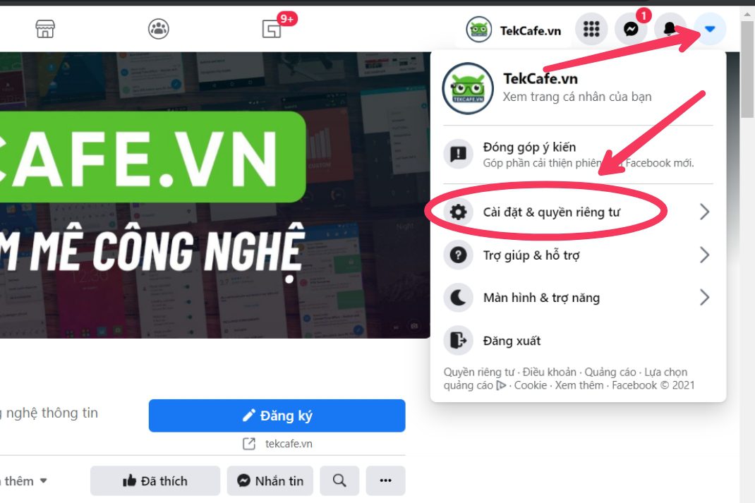 Bước 1 cách tắt nút kết bạn và theo dõi trên Facebook bằng máy tính