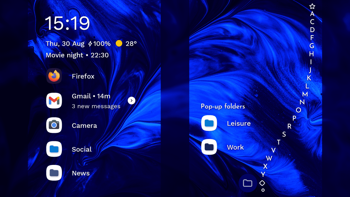 Giao diện của Niagara Launcher