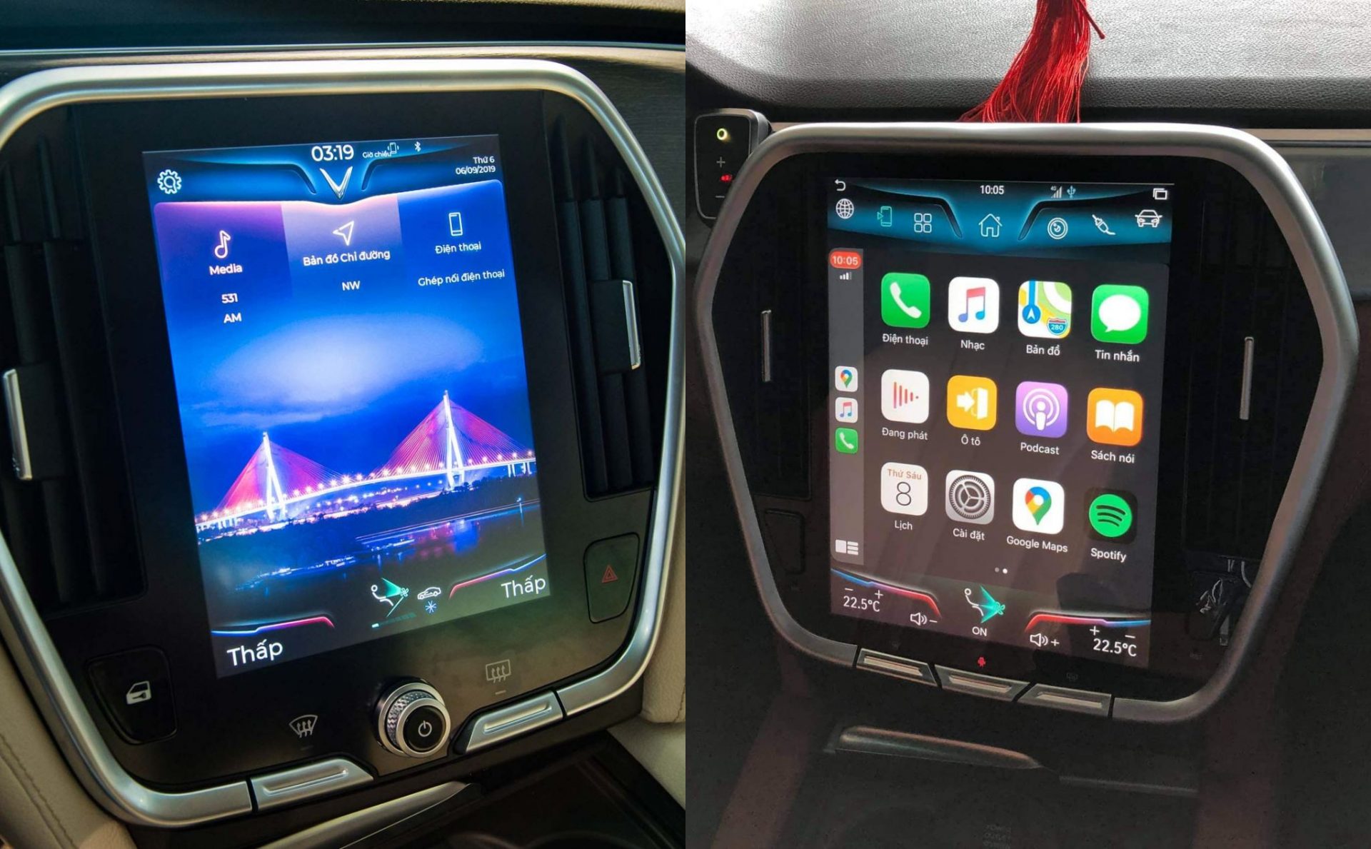 VinFast Lux A2.0 và Lux SA 2.0 đã có thể cập nhật tính năng Apple Carplay