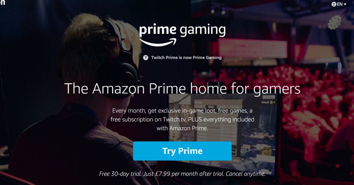 Tính năng dùng thử 7 ngày của Amazon Prime Gaming
