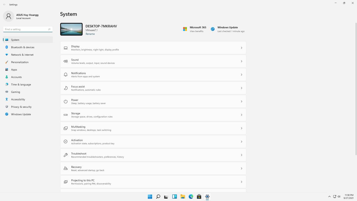 Setting Windows 11