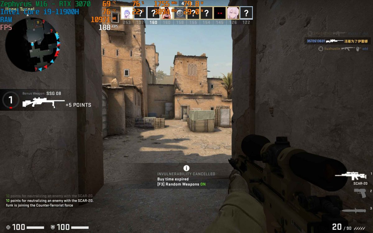 CSGO trên rog zephyrus M16