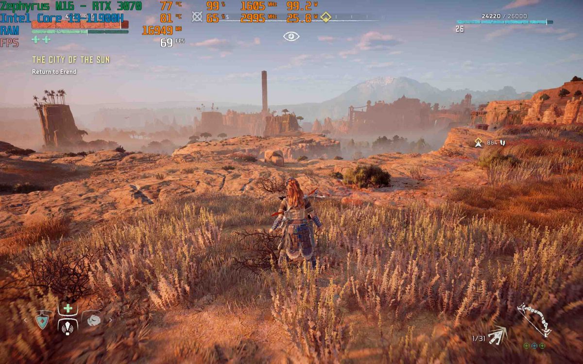 horizon zero dawn trên rog zephyrus M16
