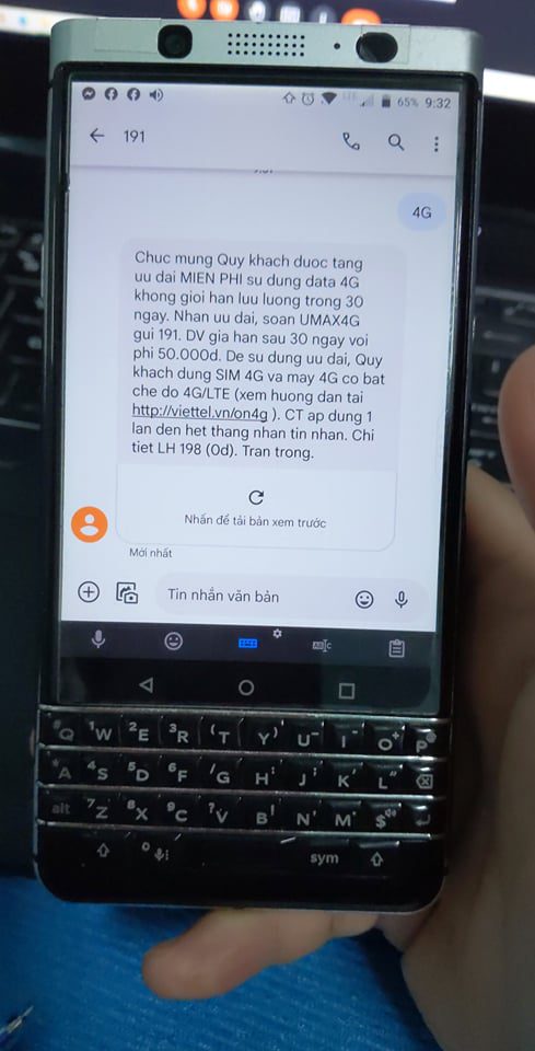 ưu đãi miễn phí 3 tháng dung lượng 4G từ Viettel