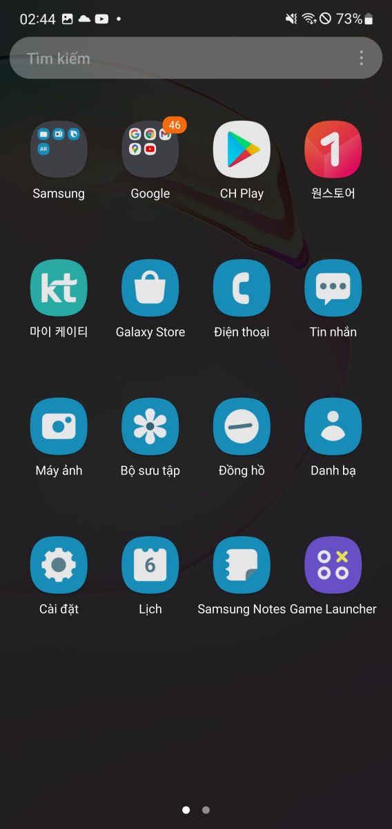 bảng màu Samsung