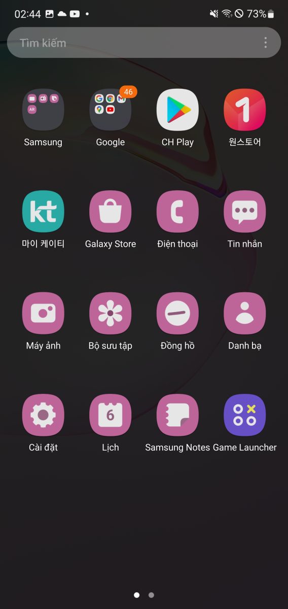 bảng màu Samsung