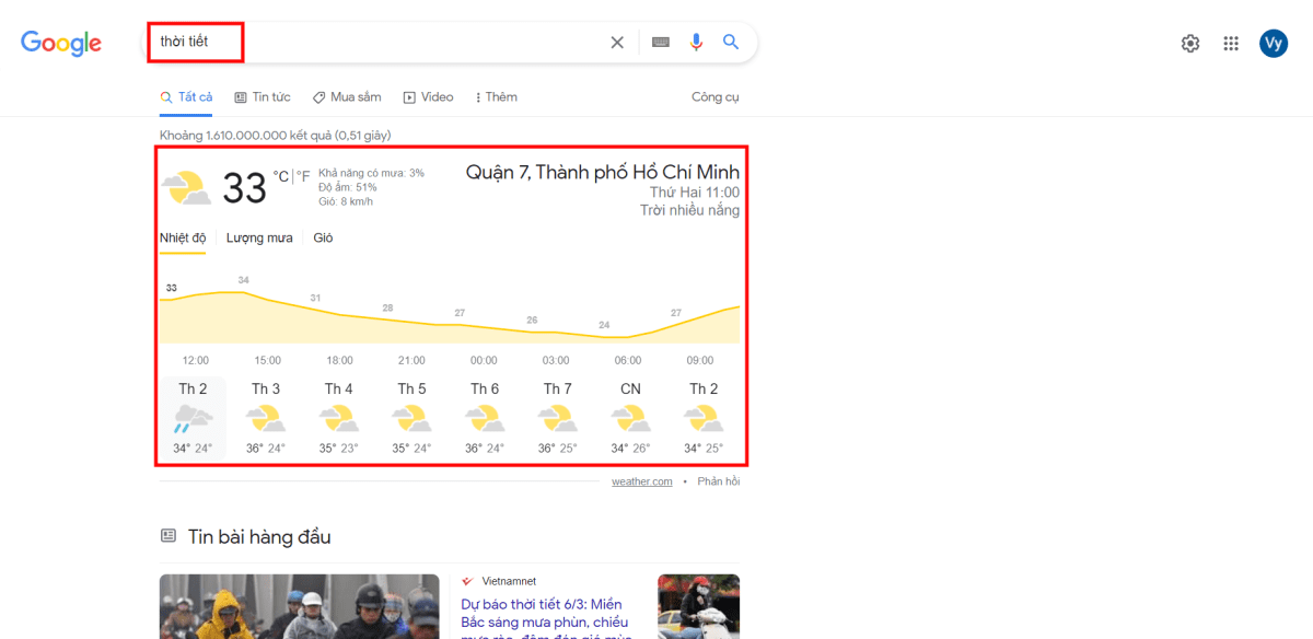 thời tiết google