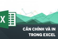 căn chỉnh và in excel