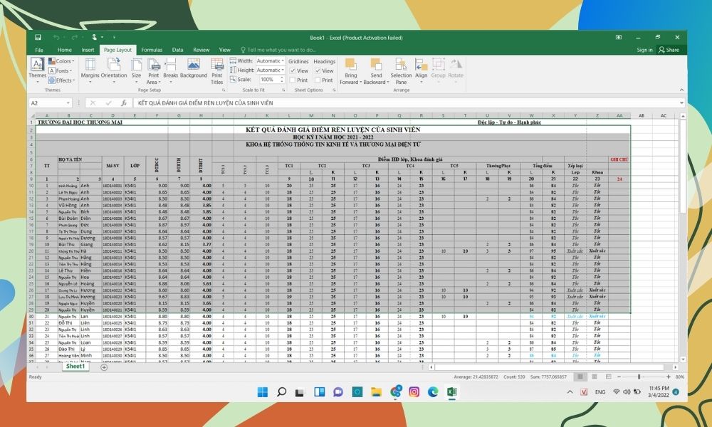 In trang A4 trong Excel bằng tính năng Breaks