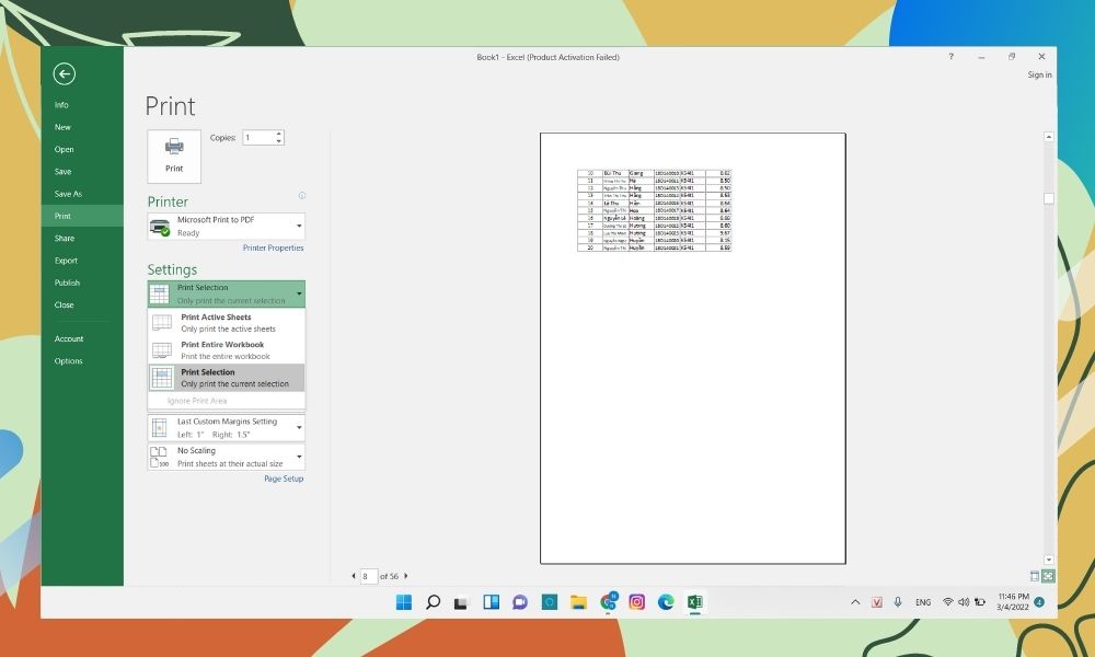 In trang A4 trong Excel bằng tính năng Breaks
