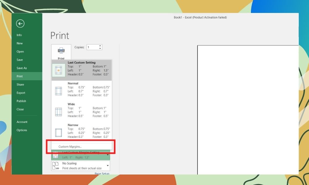 Căn chỉnh Excel vừa trang A4
