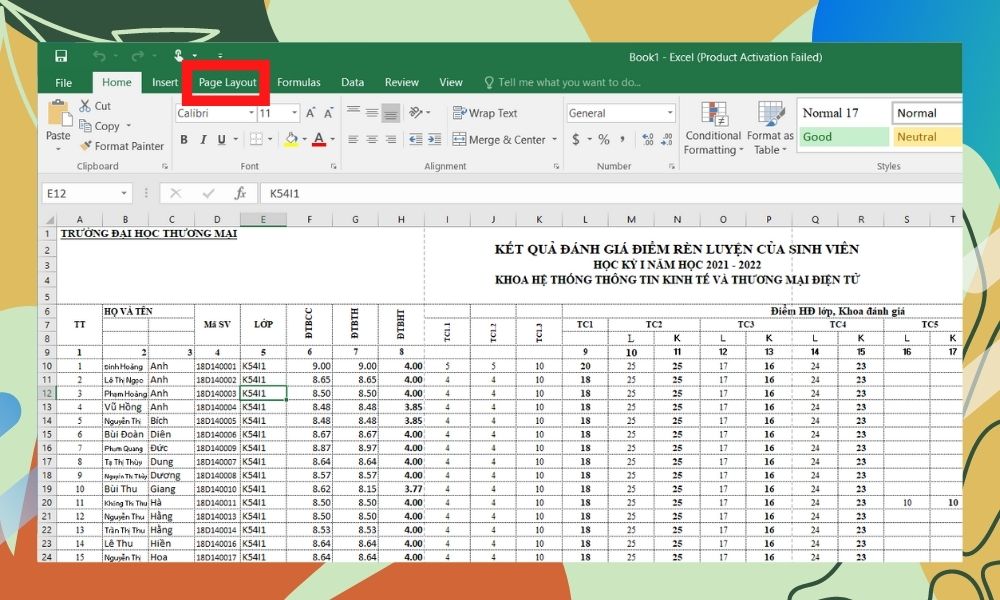 In trang A4 trong Excel bằng tính năng Breaks