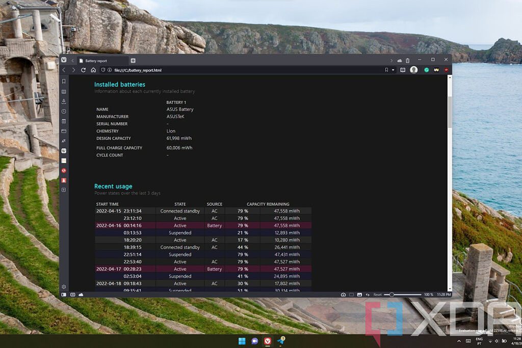 Battery Report Windows 11