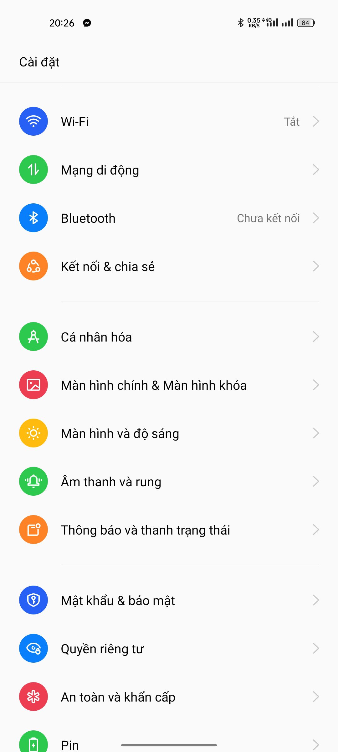 cài đặt OPPO Reno7 4G