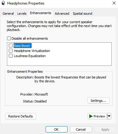 Bass Boost Windows 11
