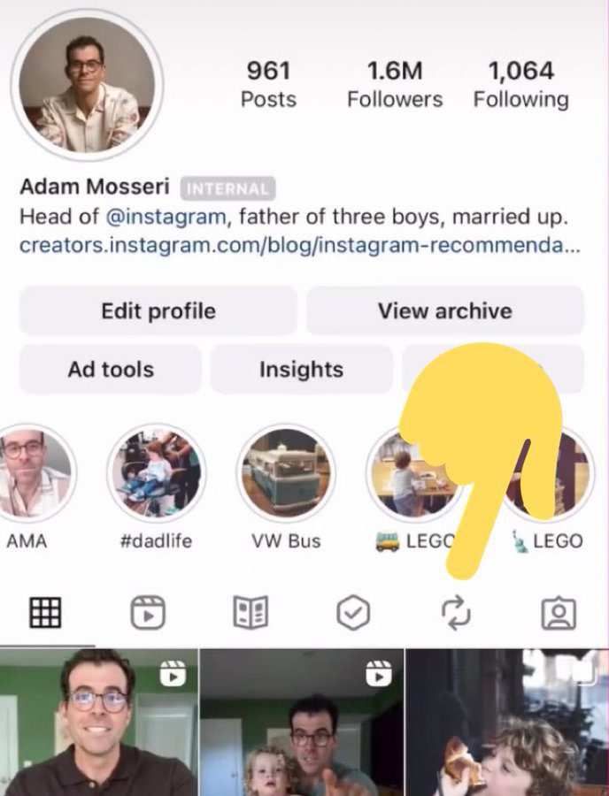 Icon dự định là tính năng sắp tới của Instagram