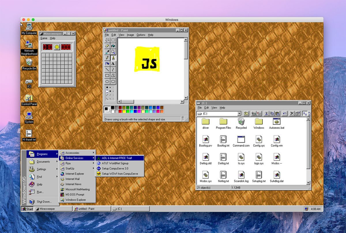 trải nghiệm windows 95