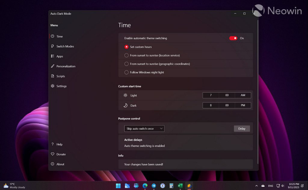 Auto Dark Mode Windows 11