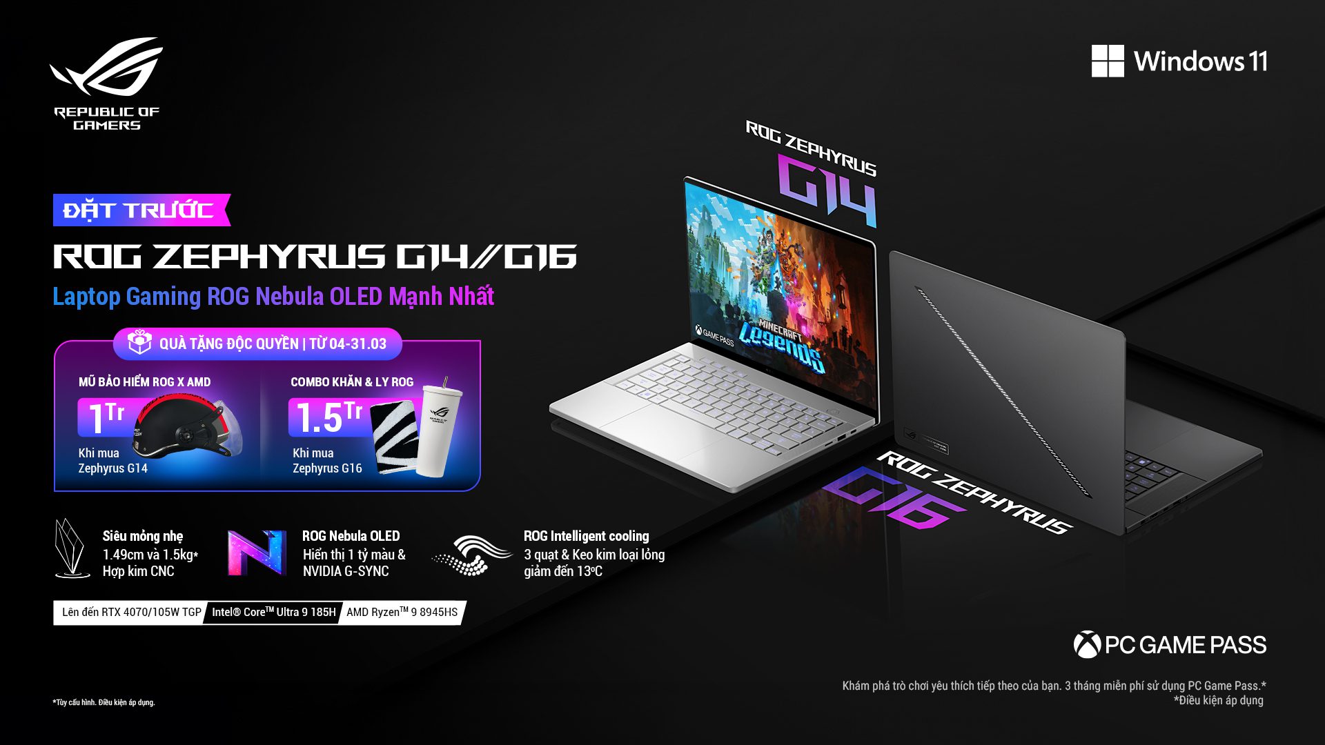 ROG Zephyrus G14/ G16 – Bộ đôi laptop gaming ROG Nebula OLED mạnh nhất thế giới