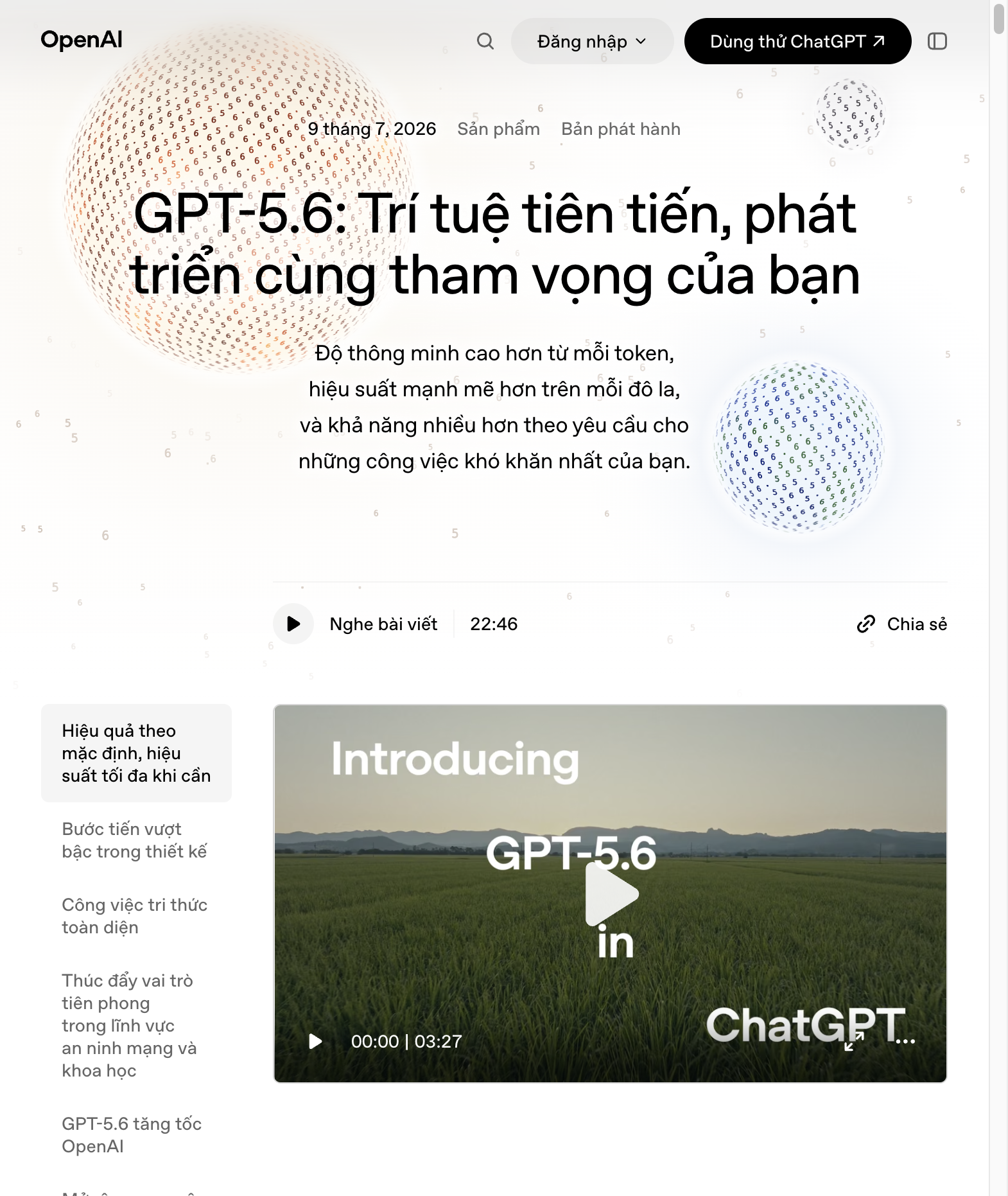 Trang GPT-5.6 trên OpenAI