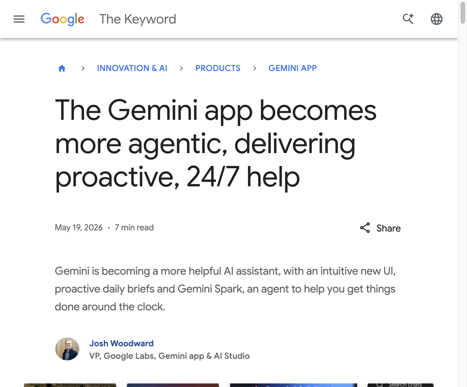 Google - Gemini app becomes more agentic