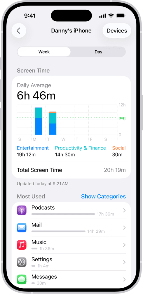 Thiết lập thời gian giới hạn app trong Screen Time trên iPhone