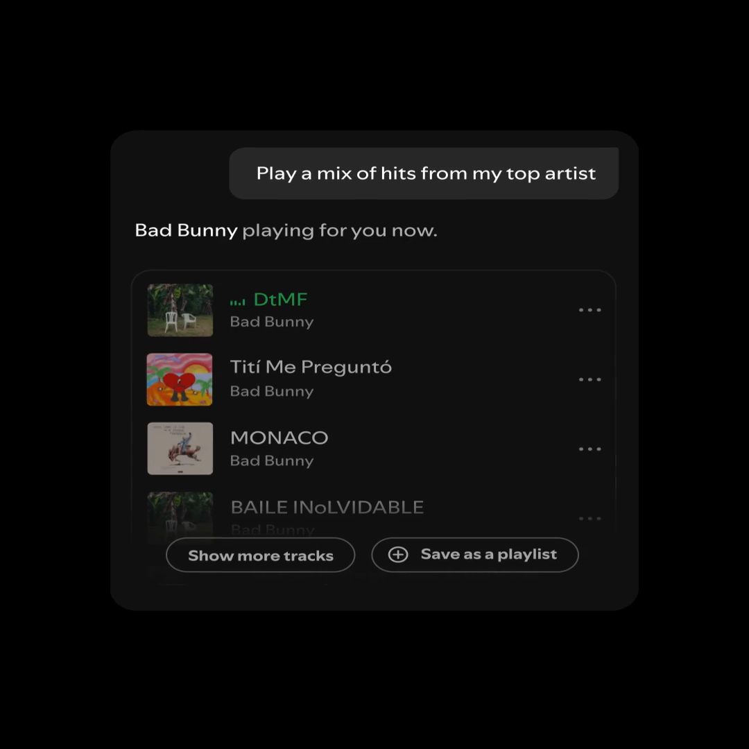 Spotify demo khả năng đào sâu nội dung đang phát và lịch sử nghe. Ảnh: Spotify Newsroom