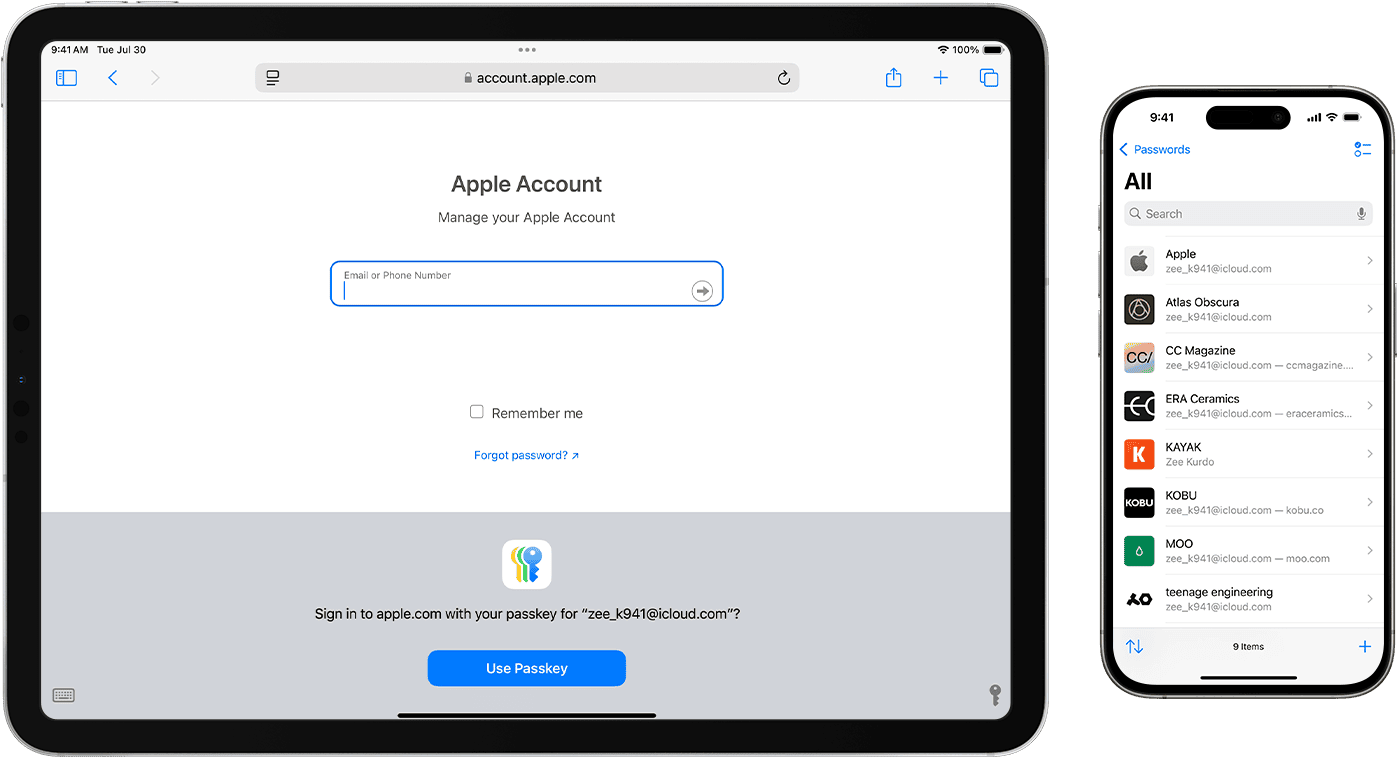 Apple giới thiệu app Passwords như nơi quản lý password, passkey, Wi‑Fi password và verification code trên các thiết bị Apple. Ảnh: Apple