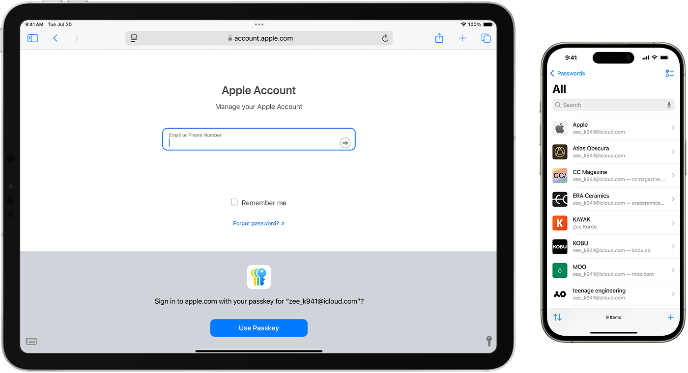 Apple giới thiệu app Passwords như nơi quản lý password, passkey, Wi‑Fi password và verification code trên các thiết bị Apple. Ảnh: Apple Support