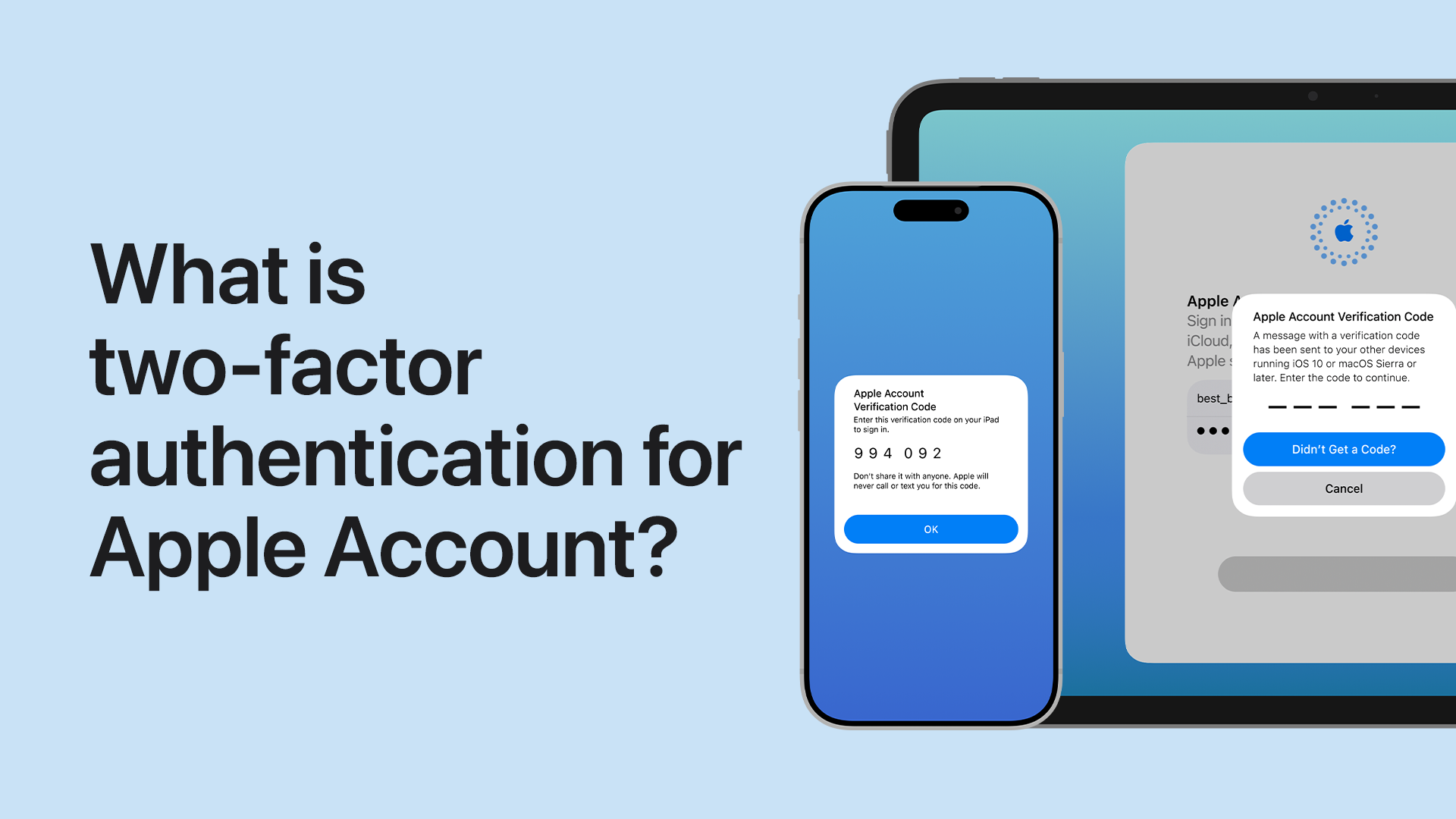 Ảnh minh họa từ Apple Support: video hướng dẫn xác thực hai yếu tố cho Apple Account.