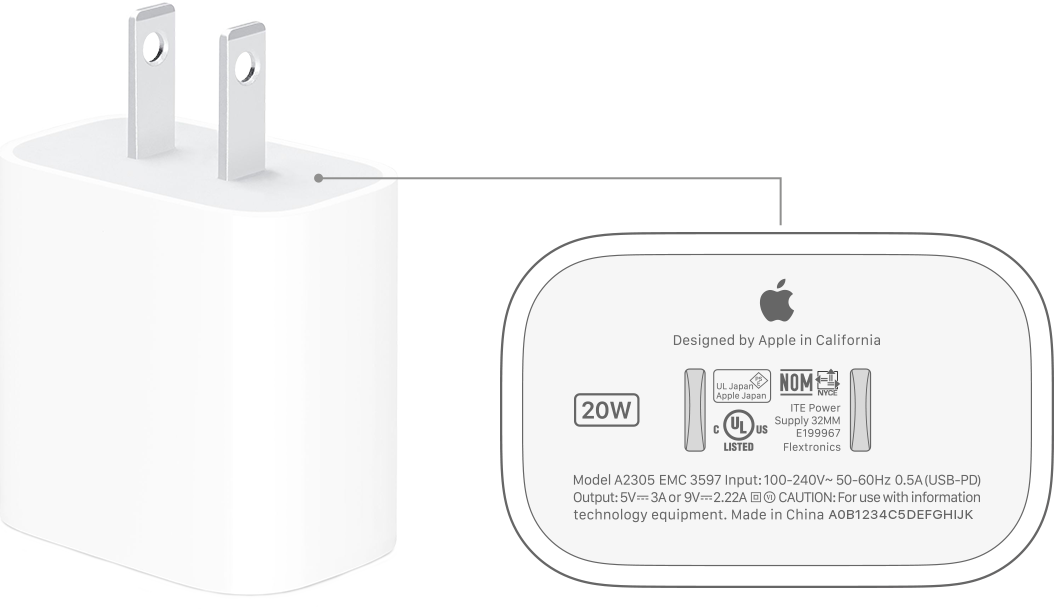 Apple dùng adapter USB-C 20W như mốc cơ bản cho nhu cầu sạc nhanh iPhone. Ảnh: Apple Support