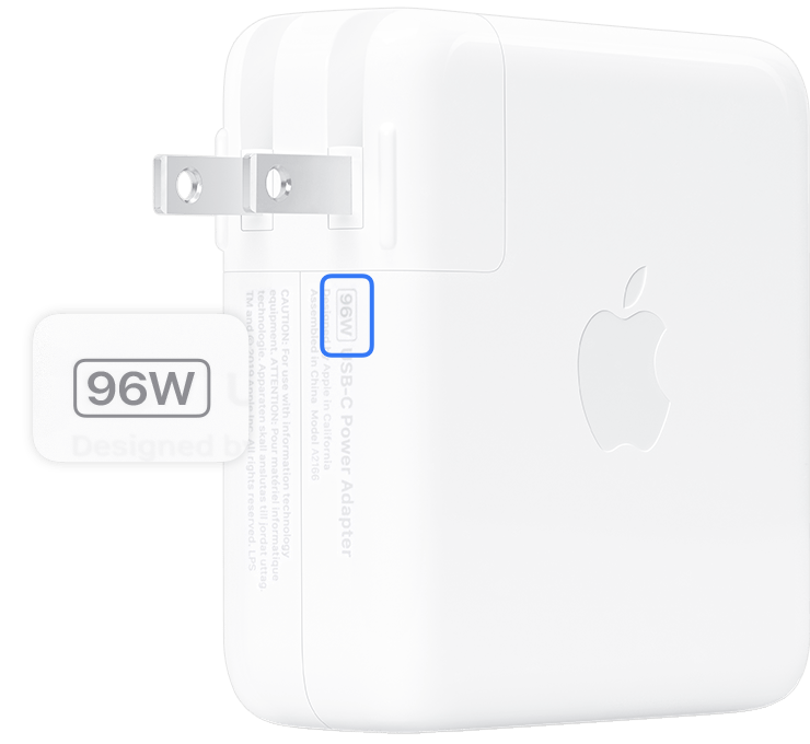 Apple hướng dẫn anh em xem ngay nhãn watt trên củ sạc để biết mình đang cầm đúng công suất hay không. Ảnh: Apple Support