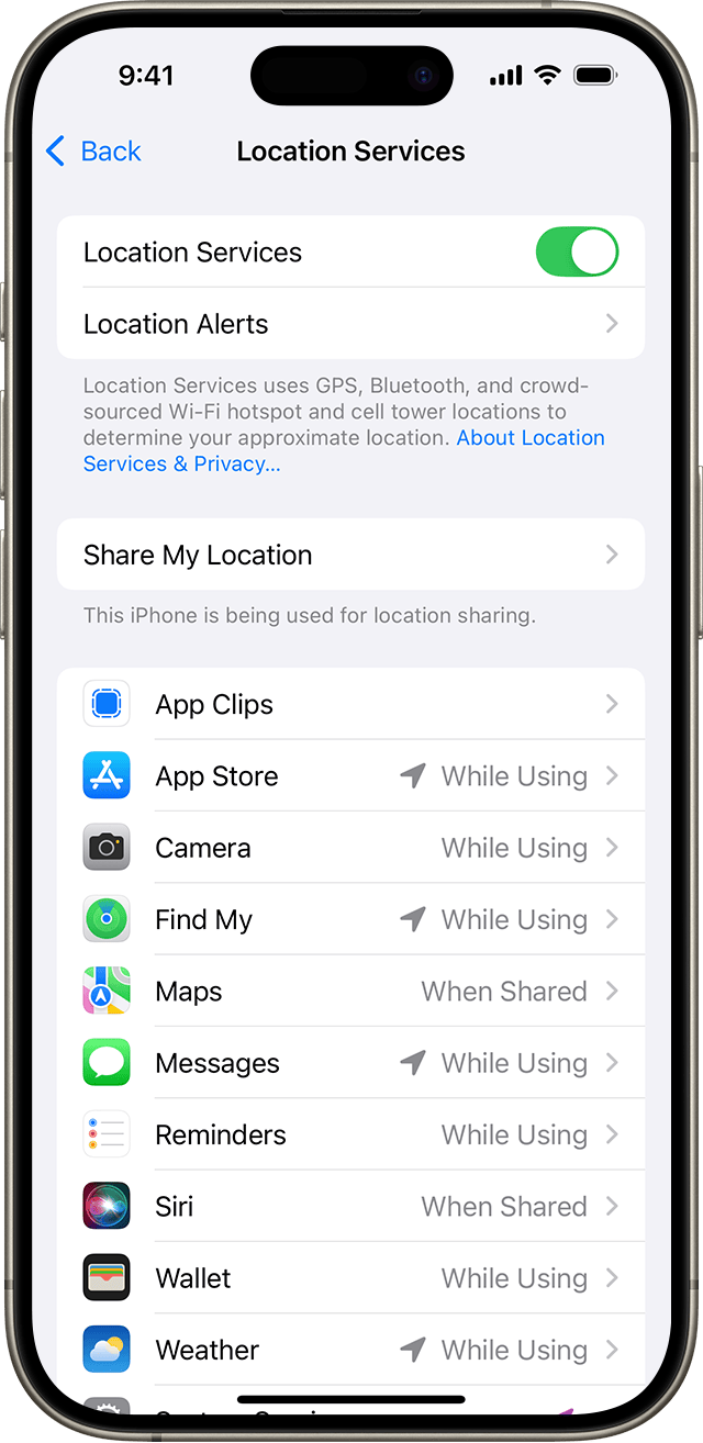 Location Services trên iPhone là chỗ nên rà lại sau khi cài app gọi xe, camera, bản đồ hay mạng xã hội