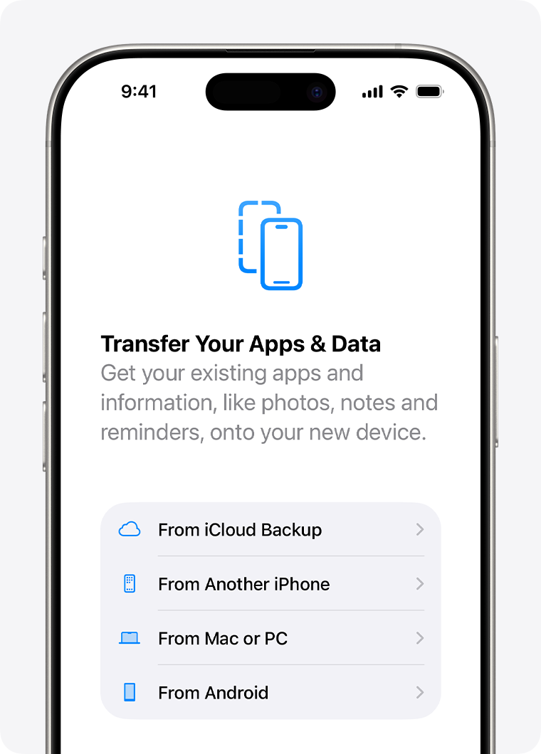 Màn hình khôi phục từ iCloud backup trên iPhone là chỗ nên xem kỹ ngày backup và dung lượng trước khi quyết định làm lại từ đầu. Ảnh: Apple Support