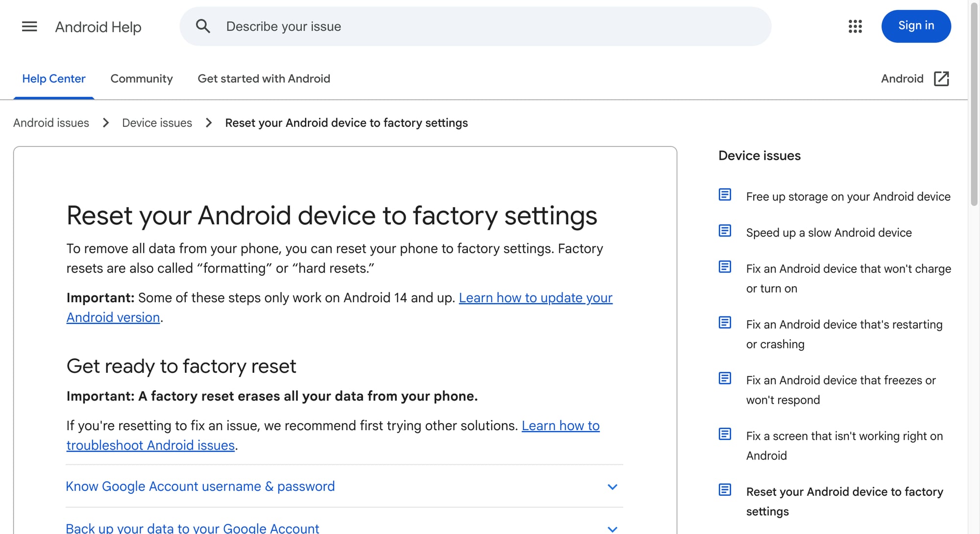Google giải thích factory reset trên Android sẽ xóa dữ liệu hoàn toàn và yêu cầu anh em chuẩn bị trước tài khoản Google cùng bản backup.