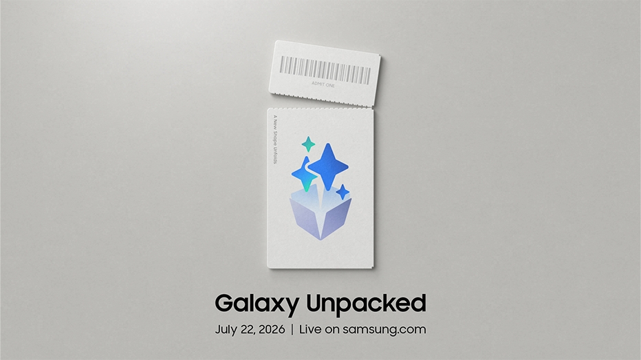 Thư mời Galaxy Unpacked tháng 7/2026 của Samsung, nhấn mạnh form factor mới cho kỷ nguyên AI