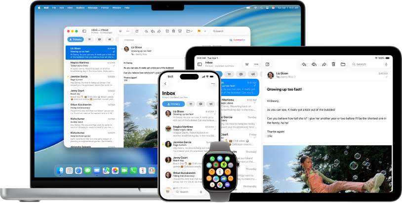 Ảnh chụp từ Apple Support: Gallery view trong Finder hiển thị preview lớn hơn để lướt ảnh, PDF và file tải về nhanh hơn.
