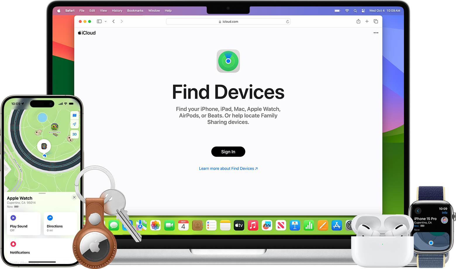 Giao diện Find My trên hệ sinh thái Apple cho thấy người dùng có thể quản lý iPhone thất lạc từ thiết bị khác. Ảnh: Apple Support