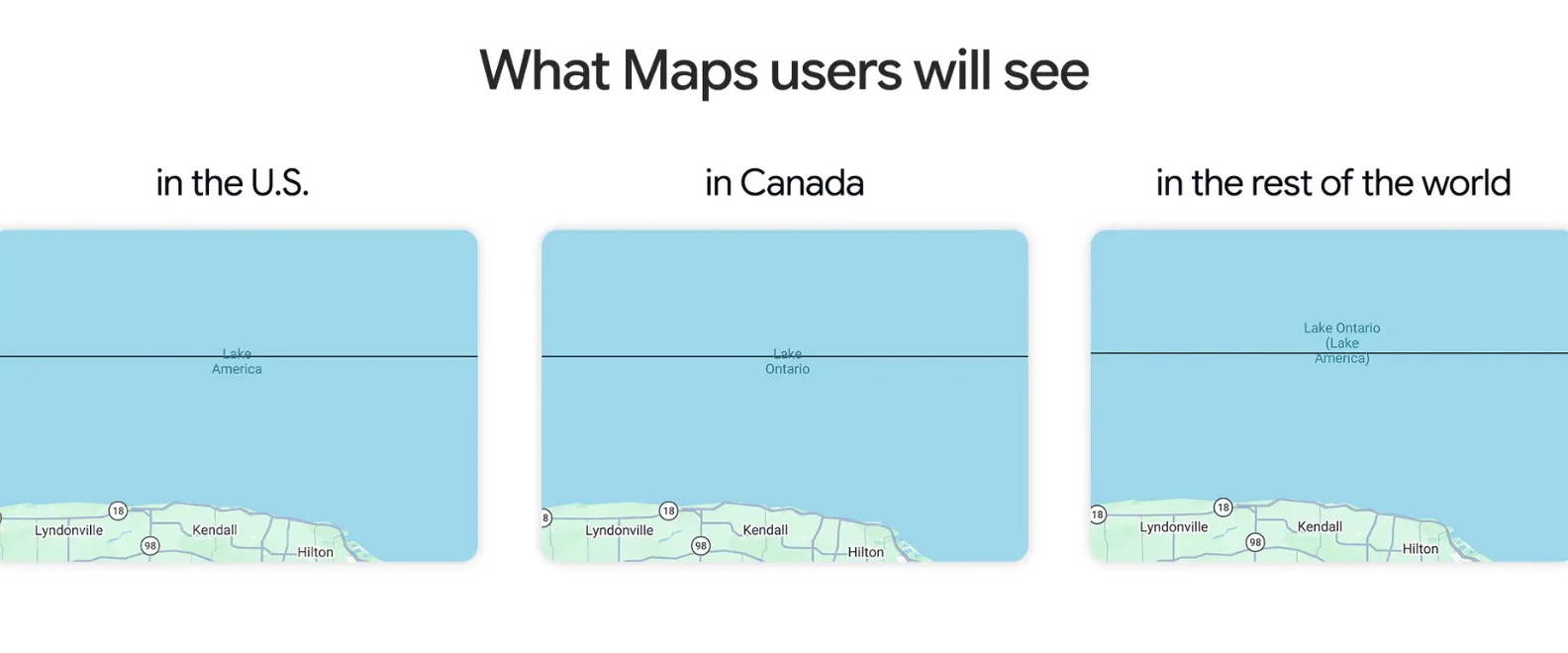 Giao diện Google Maps hiển thị tên địa danh trên bản đồ.