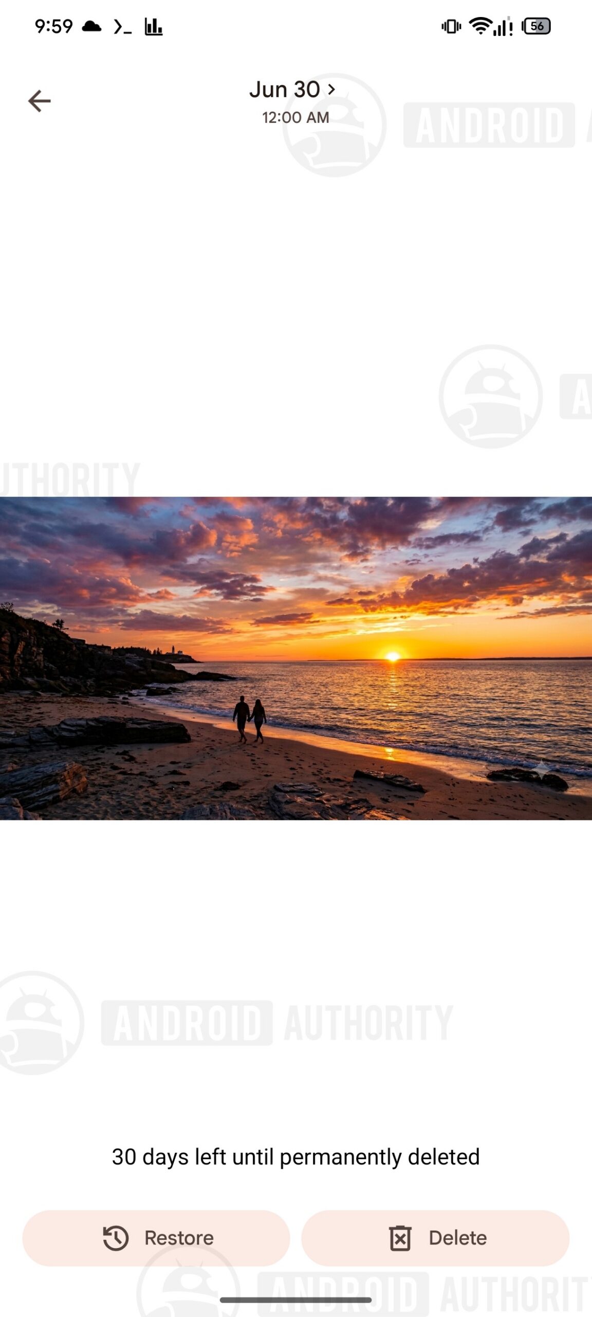 Màn hình Google Photos trong bản thử nghiệm hiển thị thời hạn xóa mới